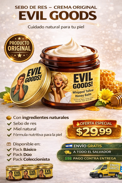 🌿💧EVIL GOODS Crema Natural d+ Miel – Piel Suave y Reparada ✨